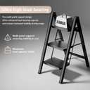 Step Ladder 3 Step Folding, Sturdy 330 Lbs Small Step Stool for Adults, Closet Step Stool Ladder with Anti-Slip Wide Pedals, Portable Folding Ladder for Home Kitchen Office