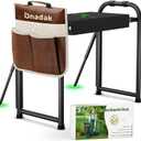 Heavy Duty Garden Kneeler and Seat for Elderly, 400lbs Capacity Foldable Gardening Stool with Support Legs & Thick Pad, Includes Large Tool Organizer Bag, Black