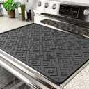 Stove Top Covers for Electric Stove  28x20 Inch Silicone Heat Resistant Cooktop Protector, Non-Slip Glass & Ceramic Stove Mat, Induction Range Cover, Spill & Scratch Guard, XL Dish Drying Mats (Black)