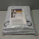 BGment Room Darkening Curtains for Bedroom/Living Room, Thermal Insulated Grommet Window Drapes with Line and Dots Pattern, 2 Panels, Each Panel 55 x 96 Inch, Greyish White