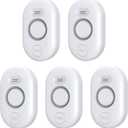 5 Pack Water Leak Detectors for Home, 100dB Water Sensor Alarm for Basement, WD60 Flood Leakage Detection Devices for Pipe/Drain/Sink/Faucet Drip,Floor Flooding in Bathroom/Kitchen/Toilet/Laundry Room (White)