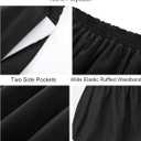COZYPOIN Womens Bubble Skirt Boho Elastic High Waisted Cute Ruffle Puffy Balloon Shorts Y2K Going Out Mini Skorts Pockets(Black-XL)