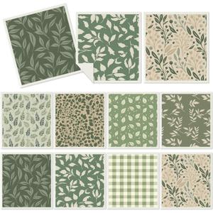 Tegeme 8 Pcs Sage Green Swedish Dishcloth Kitchen Spring Greenery Flowers Swedish Dish Towel Absorbent Cotton Reusable Kitchen Towels for Home Party Housewarming Cleaning Counter Wipes, 6.8 x 7.7''