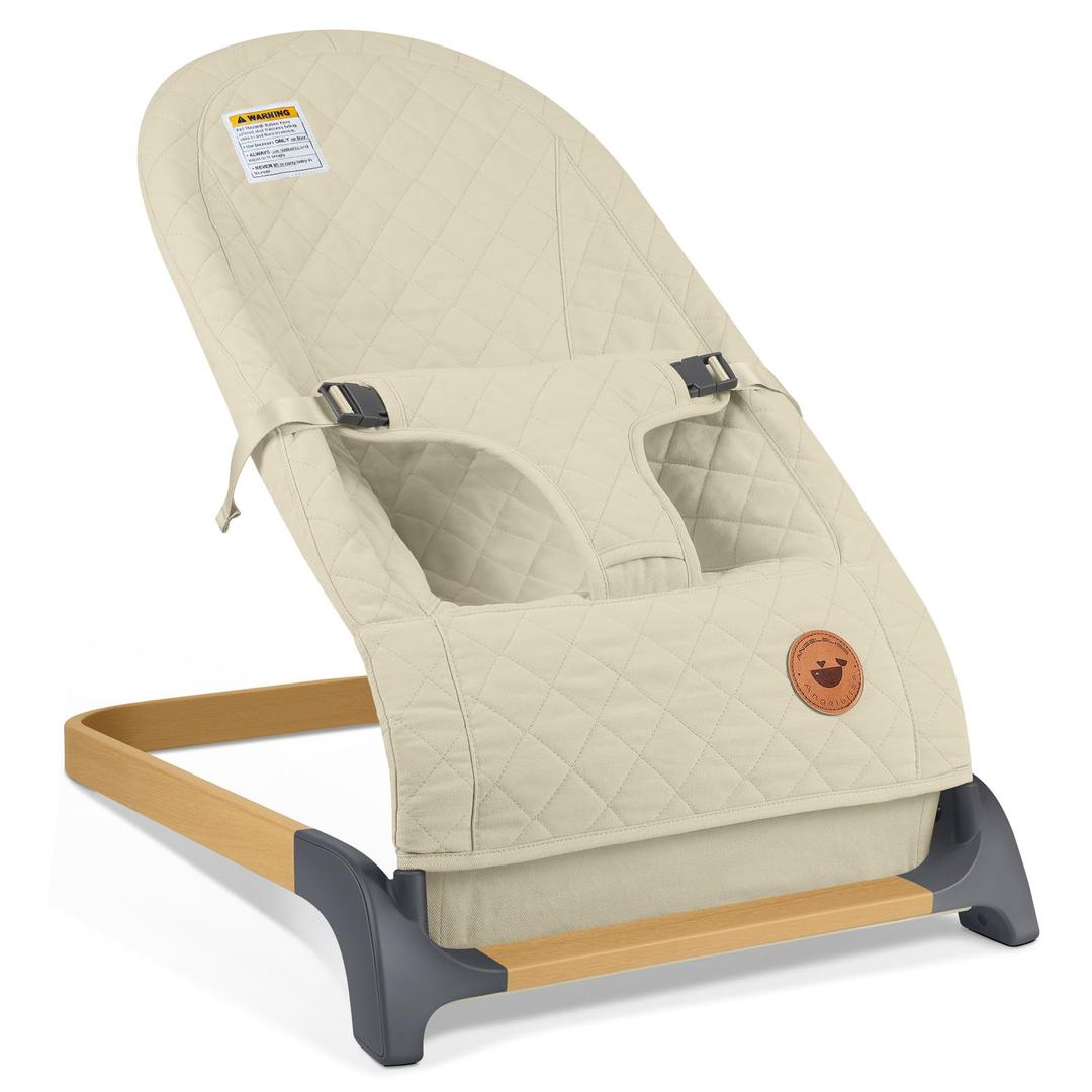 ANGELBLISS Baby Bouncer Seat for Infants, Portable Bouncy Seat, Apricot