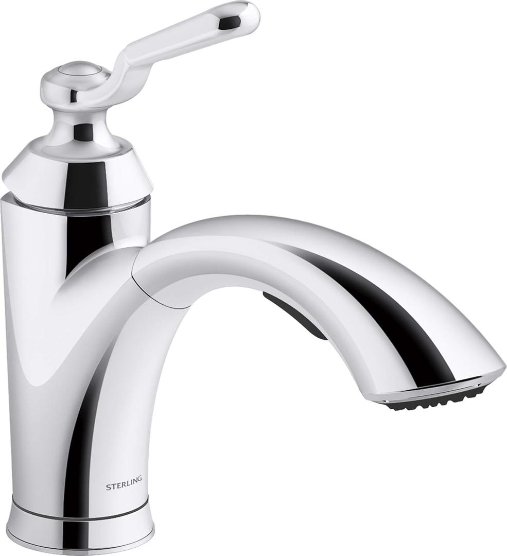 Sterling 24273-CP Ludington Pull-Out Kitchen Sink Faucet, Single-Handle Laundry Faucet, Pull-Out Sprayer, Polished Chrome