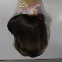 HAIRCUBE Long Wig with Bangs Synthetic Wavy Wigs for Women Mixed Brown Color