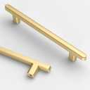 Asidrama 10 Pack 5 Inch(128mm) Brushed Gold Kitchen Cabinet Handles, Cabinet Pulls Kitchen Cabinet Hardware for Cupboard Drawer Pulls