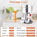 BI-DTOOL Electric Grain Mill Grinder 2000g Stainless Steel Pulverizer 36000r/min High-speed Grain Mill 3500W Dry Material Grinding Machine 270 swingable Superfine powder for Home and Commercial