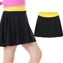 Girls' 2-in-1 Flowy Butterfly Shorts with Pockets - Athletic Dance & Running Shorts for Ages 5-13 (Black)