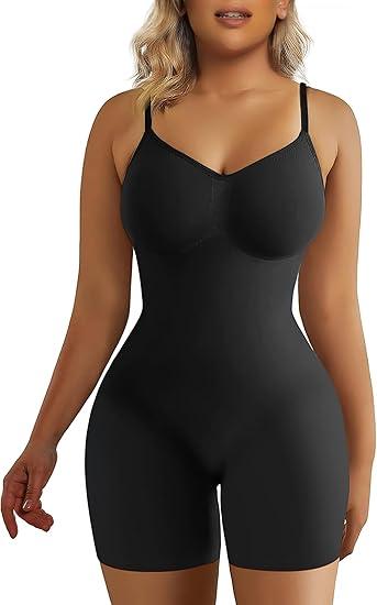 SHAPERX Shapewear for Women Tummy Control Bodysuit Mid Thigh Butt Lifter Body Shaper Shorts, 2X-Large-3X-Large