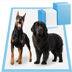 Bulubaky Heavy Absorbent Enormous 54"x37" Pee Pads for Large Dogs, Quick Dry Disposable Puppy Pee Pads, Thicken Strong Leak-Proof Backing Dog Pads 30Counts
