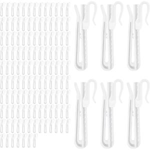 120 Pcs Adjustable Curtain Hooks Curtain Pleat Hooks Plastic Pinch Pleat Curtain Hooks Clips Ratchet System Pinch Pleated Curtain Drapery Pin Hook for Window Curtain Door Curtain Shower Curtain