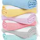 Genovega 6 Packs Oversized Turkish Beach Towel 74"x38" Thin Quick Dry Sand Free Pool Swim Towels Large XL Adult Clearance Blanket Travel Vacation Accessories Essentials Multi Grey LightGreen Dot