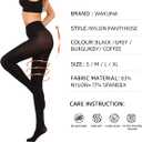 2 x WAKUNA 40D/80D Pantyhose Opaque Tights 2 Pairs Resistant Control Top (Large)