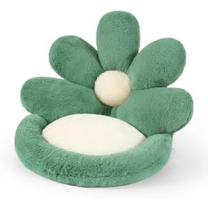 Ditucu Flower Shape Chair Cushion Comfy Kawaii Seat Cushions 19 inch Cute Stuff Pad Lazy Sofa Office Floor Pillow for Gaming Chairs Room Decor Green (Small)
