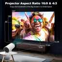 HY300 Mini Portable Projector, Support 4K 1080P with Dual-Band WIFI6 5G Wireless 5.0 Bluetooth Android 11, 180 Rotatable, Auto Keystone Correction, 35"-130" Screen Video Projector