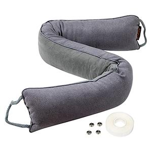 MAGZO Door Draft Stopper, 24 Inch Under Door Draft Blocker Noise Stopper, Weighted Wind Blocker Draft Guard for Bottom of Door, Gray