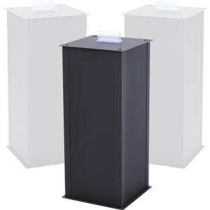 LEIFIDE 19 8 1/2 8 1/2 inch Rotating Metal Black Four-Sided Magnetic Display Stand, suitable for magnetic keychains, jewelry, badges, models, jewelry fridge magnets, etc