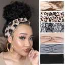 XTREND 6 Pcs Women's Headbands Twisted Cross Elastic Hairbands Yoga Workout Non-Slip Sweat Soft Headbands Solid Color Simple Versatile Hair Accessory Head bands