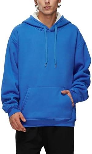 Zanivoka Mens Hoodies Sweatshirts Heavyweight Thick Oversized Hoodie Fleece Vintage Cotton Women Sweatshirt Plain Weighted Medium