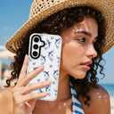 ChiCsFleur for Samsung Galaxy S23 FE Case, TPU Phone case with Camera Protection for Women Girls Teens - Blue Whale Shark Artsy Cartoon Pattern Shell Bubble Ocean Gift Kawaii Aesthetic Unique