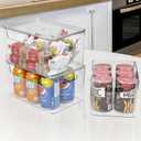 Clear Plastic Storage Bin with Lid, Stackable Storage Boxes Organizing Bin for Pantry, Kitchen, Cabinets, Wardrobe, Closet, Dresser, Bathroom Storage and Organization (2pc-10x6.7x5.3)