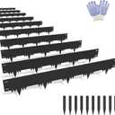 Galvanized Steel Landscape Edging Border 10 Packs 42'' L x 6.5'' H, Metal Landscape Garden Edging Border with 10 Stakes, Hammer-in Lawn Edging for Landscaping, Flower Bed, Yard, Pathway (35ft Total)