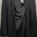 Allegra K Women's Faux Suede Hooded Winter Long Sleeve Belted Wrap Coat (Large)