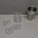 IMPRESA Smoothie Cups for Freezer - 16.9 Oz Stainless Steel Glossy Silver 6-Pack - Reusable Slide-Top Spill-Resistant Lids & Dry-Erase Friendly - Meal Prep Smoothie Storage Containers