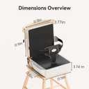 Toddler Booster Seat for Kitchen Chair, Anti-Slip Dining Table Booster Seat w/Backrest & Adjustable Shoulder Straps, Polyester Waterproof & High-Density Foam, Portable Travel Baby Increasing Cushion
