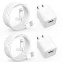 iPhone Charger,Cube iPhone Charger Travel 2Pack 6FT Lightning Cable Cord Quick Fast Charging Cord USB Wall Chargers Travel Plug Adapter for iPhone14/13/12/11/10/X/8 Plus/XR/XS Max/7/SE/iPad,Airpods
