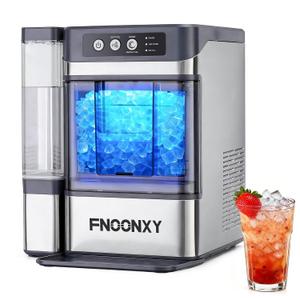 Countertop Nugget Ice Maker, 44Lbs/24H with 0.8 Gallon Tank, Soft Chewable Pellet Ice Ready in 6min, Self-Cleaning Portable Ice Machine Portable with Ice Scoop for Home (Ice Maker-44Lbs)