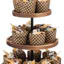 3 Tier Cupcake Stand, Wood Tiered Serving Tray Cupcake Tower, Serving Stand Display Dessert Cookie Candy Buffet Holder for Home Tea Party, Wedding, Farmhouse Decor, Tea Party Decor, Kitchen Decor