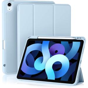 Akkerds Compatible with iPad Air 11 Inch Case 8th/7th/6th Generation (M4/M3/M2) 2026/2025/2024, for iPad Air 5th/4th Generation Case 10.9 Inch 2022/2020 with Pencil Holder[Auto Sleep/Wake], Sky Blue