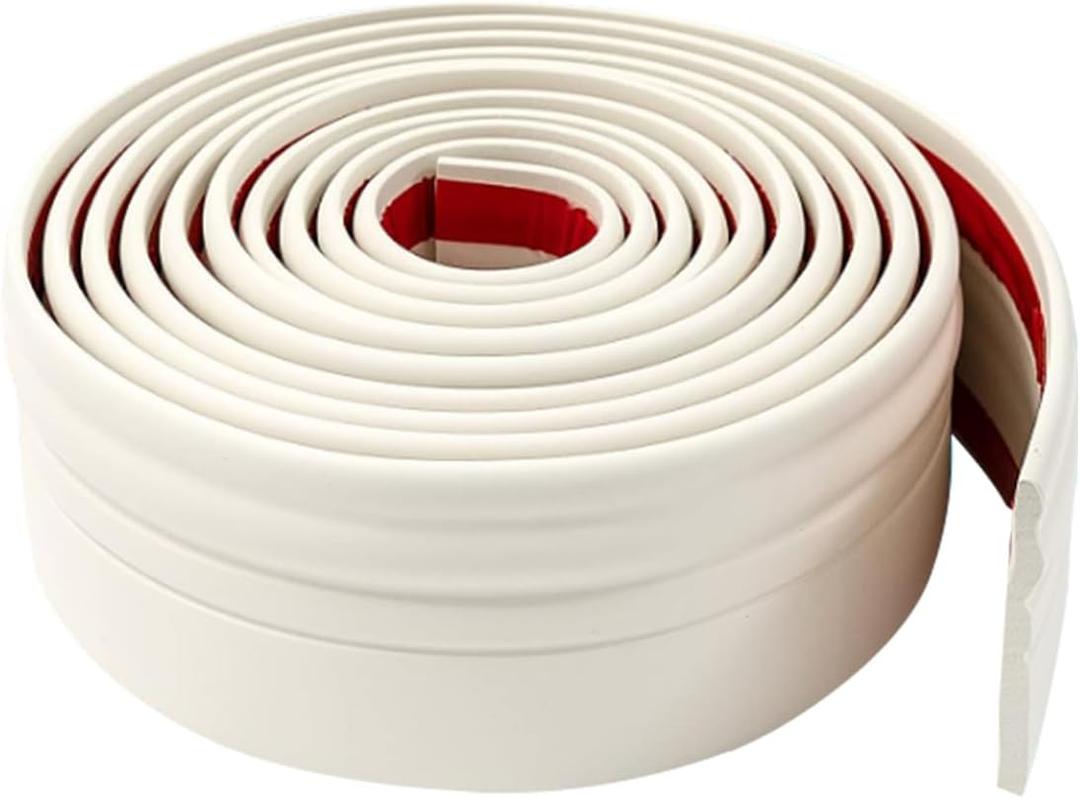 Flexible Peel and Stick Wall Base Moulding Trim, 4" x 16.4" Self Adhesive Vinyl Baseboards Moulding Trim for Wall Base Cove Base (Cream White)