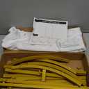 Putros 6ft Metal Arch Stand with Cover White Spandex Fitted Wedding Arch Cover and Round Top Chiara Backdrop Set for Birthday Party Baby Shower Decoration