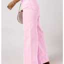 SOLY HUX Women's Wide Leg High Waisted Loose Jeans Dressy Casual Denim Pants Solid Pink Large (Pink, L)