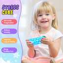 Squishy Fidget Toys Adults Stress Cube - Glow in The Dark Snowflakes Sensory Toys for Kids with Autism Stress Balls for Kids Teens Squeeze Squishy Toys Easter Basket Stuffers