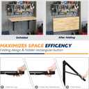 Ultrawall Wall Mounted Folding Workbench, Heavy Duty Foldable Work Table, Collapsible Desk for Workshop, Garage, Office, Home, Holds Up to 550 lb, 47.2"