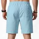 Sailwind Mens Cotton Linen Shorts Casual Elastic Waist Drawstring Summer Beach Vacation Shorts with Pockets (Blue, M)
