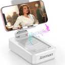 JTEMAN Portable Phone Stand with Speaker Bluetooth Wireless,Gifts for Men Women,Birthday for Women,Kitchen Gadgets for Men,Phone Holder for Desk - White