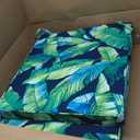 Pillow Perfect Outdoor/Indoor Hanalai Square Corner Seat Cushions, 16" x 18.5", Blue Hanalei Lagoon 2 Count