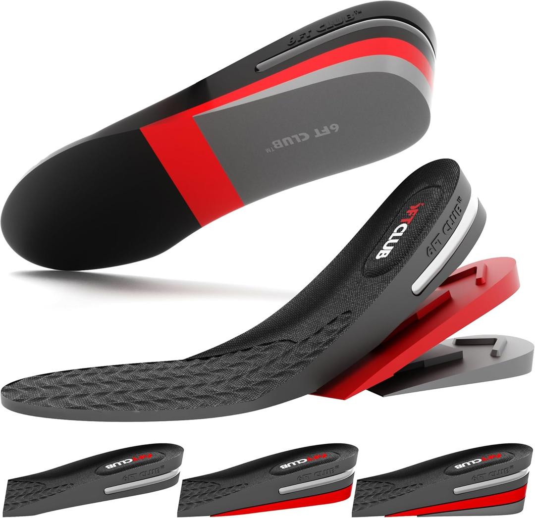 6FT Original Advanced Height Increase Insoles 2.36 Inches (6CM) 3 Layer Air Cushion Comfort Support Discreet Elevation Enhancer Boost Shoe Lifts Taller All Day