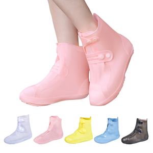 Dream Apparel Waterproof Rain Shoe Covers for Women Men, Non-Slip Reusable Foldable Boot Covers Rainproof Overshoes Over Shoes Galoshes Size 37-39