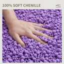 Bathroom Rugs Non Slip Washable 32x20, Extra Thick Soft Chenille Absorbent Bath Mat, High Density Barrier Non Slip Backing, Quick Dry Plush Shaggy Floor Carpet for Tub&Shower, Purple