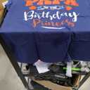 Graphic T-Shirt – Purple Base with Orange & White Graphic Print, M