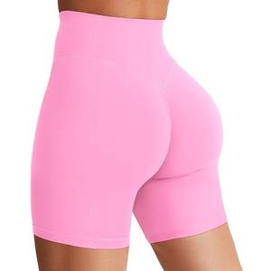 YEOREO SoftHue Women's Biker Shorts 3.6" Workout Gym Shorts High Waist Tummy Control Hidden Scrunch Running Yoga, Medium
