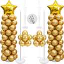 Balloon Column Kit Set of 2, 2 Set Balloon Table Stands, 6.56 Ft Reusable Metal Telescopic Balloon Tower for Birthday Wedding Holiday Party Supplies Decoration