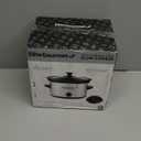 Elite Gourmet MST-275XS Electric Oval Slow Cooker, Adjustable Temp, Entrees, Sauces, Stews & Dips, Dishwasher Safe Glass Lid & Crock (2 Quart, Stainless Steel)