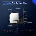 ECCPP Driver Side Mirrors, Left Rear View Mirrors fit 2003-2013 For Ford E-150 E-250 2004-2013 For Ford E-350 E-450 Super Duty E-450 Econoline Black Manual Folding